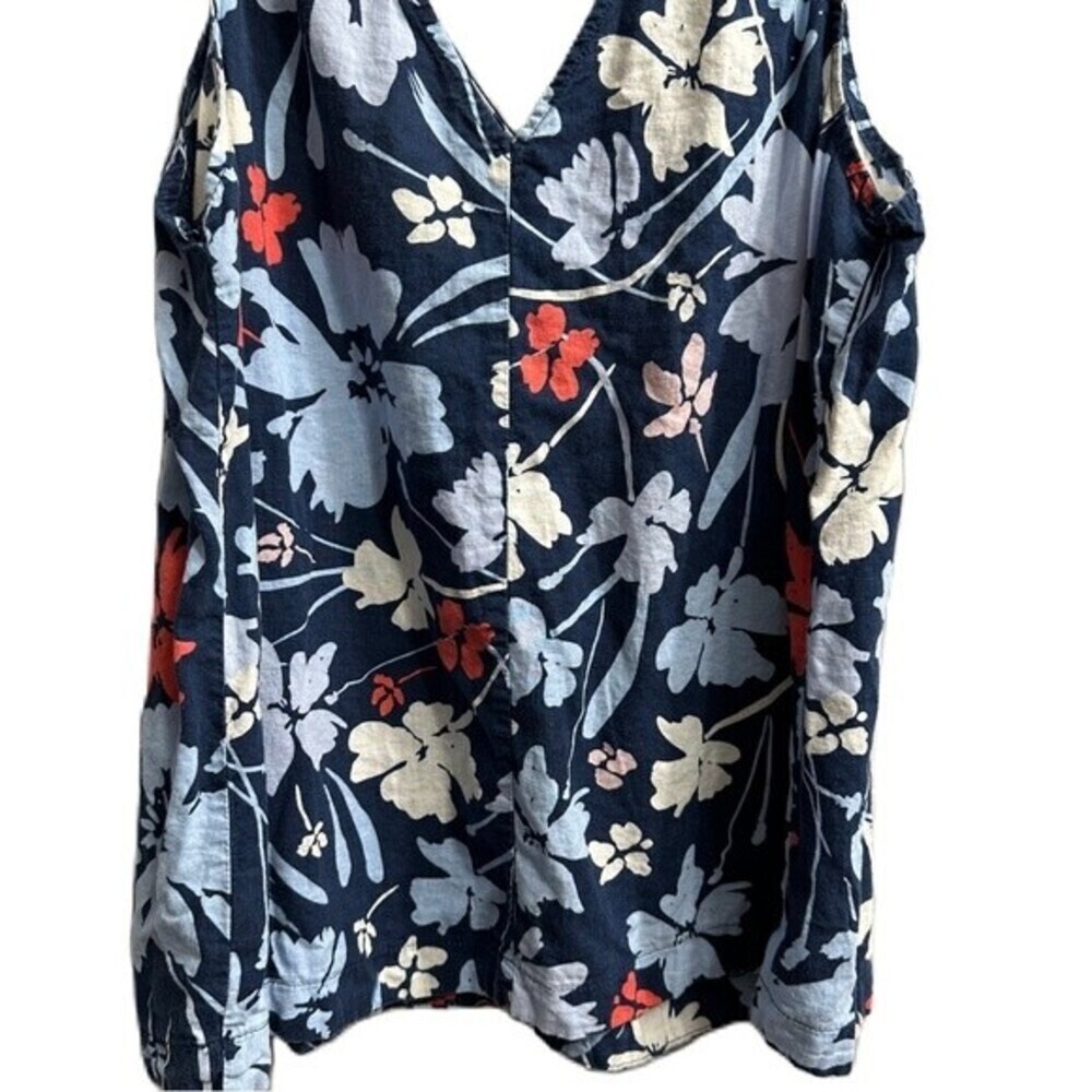 Time&Tru Floral V-Neck Woven Tank Top Medium 8-10 - Picture 11 of 16